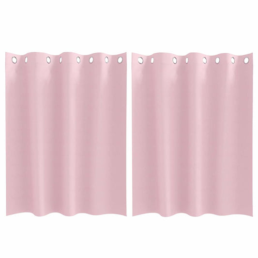 Cortinas Blackout com Argolas 2 pcs Rosa bebé 140 x 140 cm