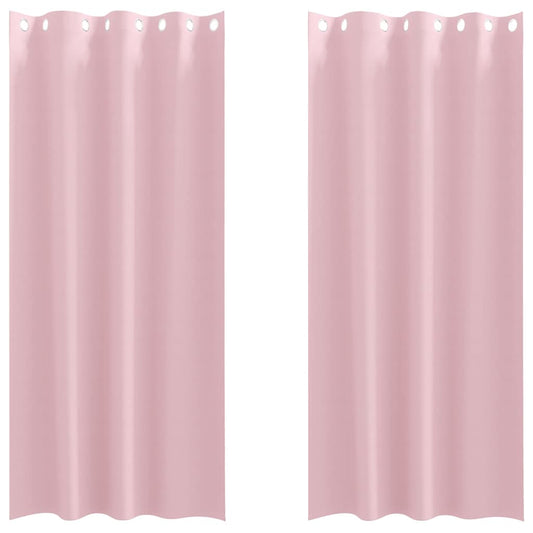 Cortinas Blackout com Argolas 2 pcs Rosa bebé 260 x 140 cm