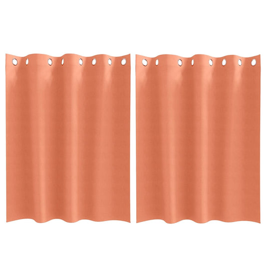 Cortinas Blackout com Argolas 2 pcs Terracota 140 x 140 cm