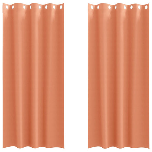 Cortinas Blackout com Argolas 2 pcs Terracota 225 x 140 cm