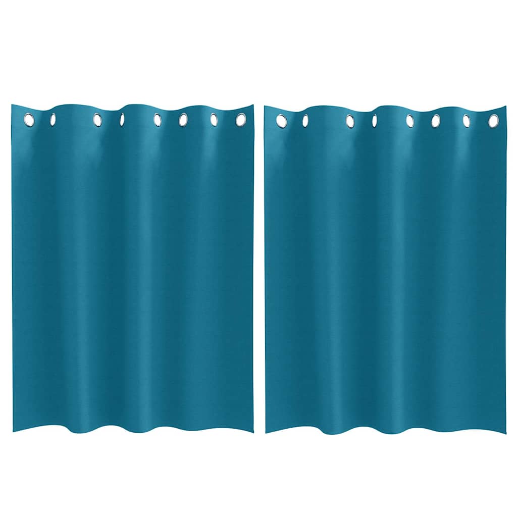 Cortinas opacas com cortinas Turquesa Poliéster