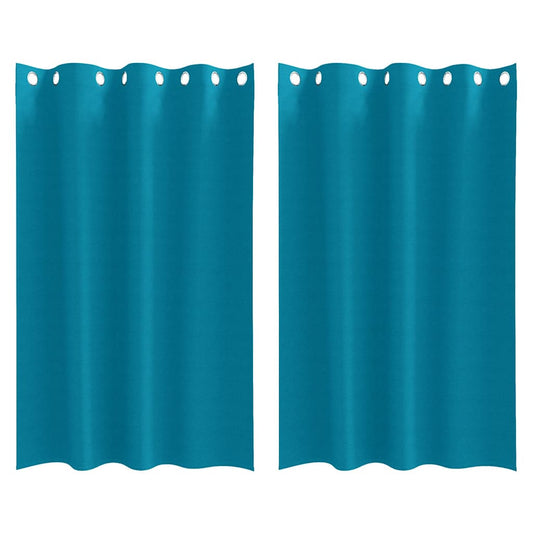 Cortinas Blackout com Argolas 2 pcs Turquesa 175 x 140 cm