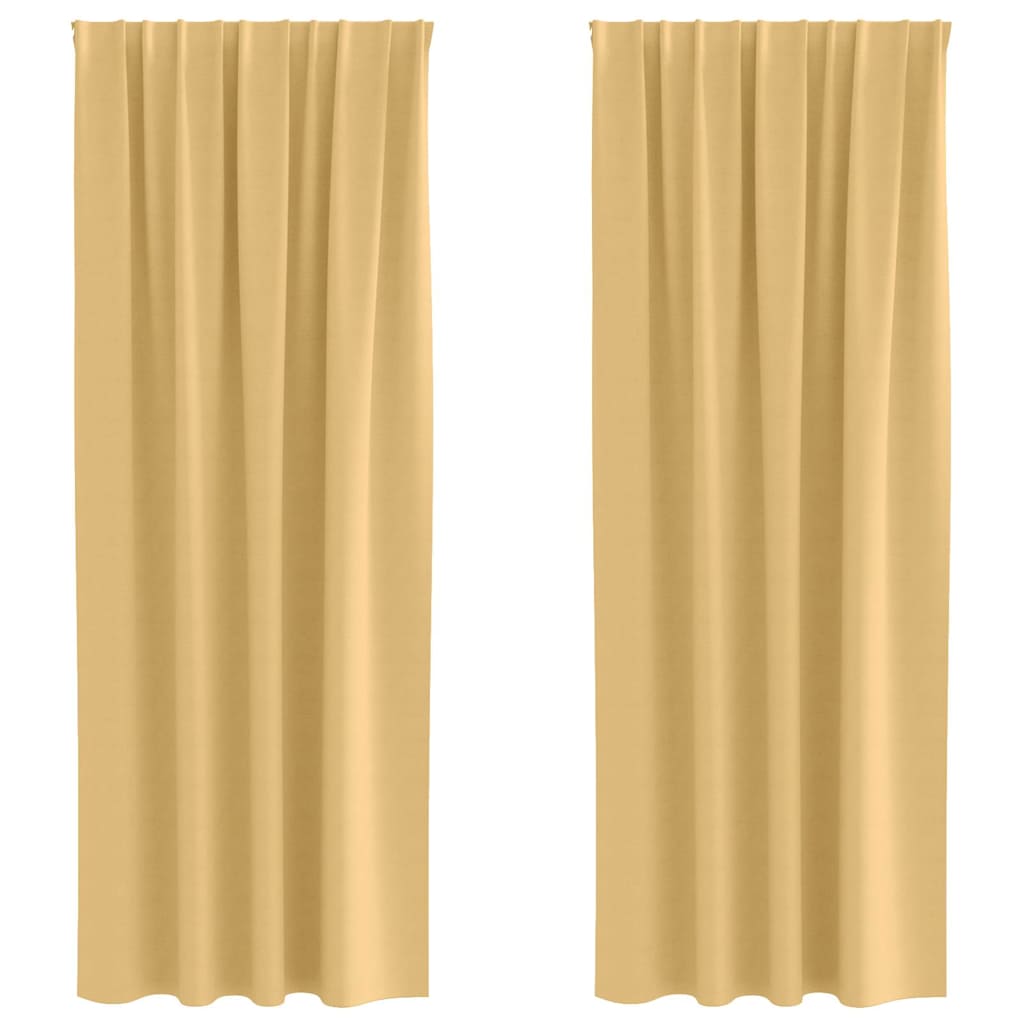 Cortinas opacas com cortinas Bege Poliéster