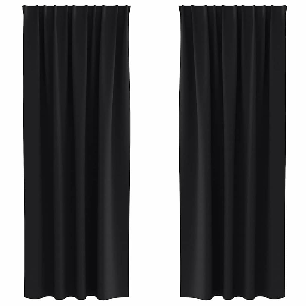 Cortinas opacas com cortinas Preto Poliéster