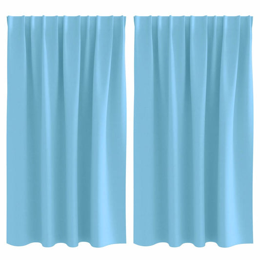 Cortinas Blackout com Argolas 2 pcs Azul Claro 140 x 140 cm