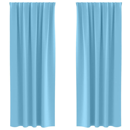 Cortinas Blackout com Argolas 2 pcs Azul Claro 260 x 140 cm