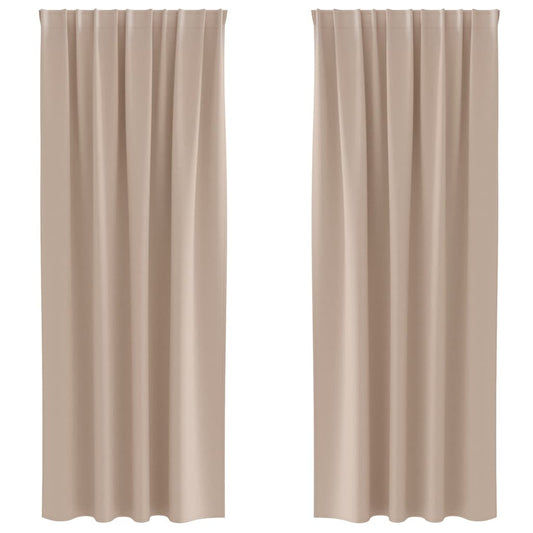 Cortinas Blackout com Argolas 2 pcs Cinzento-acastanhado