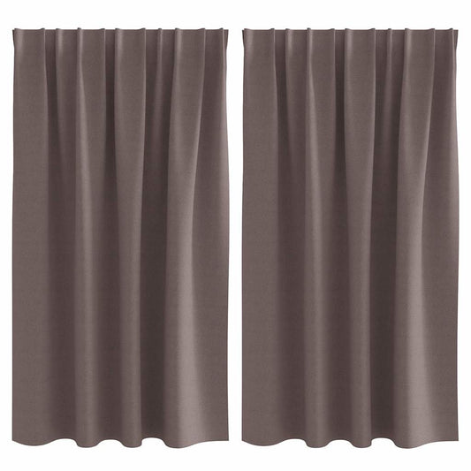 Cortinas Blackout com Argolas 2 pcs Marrom Escuro 140 x 140 cm