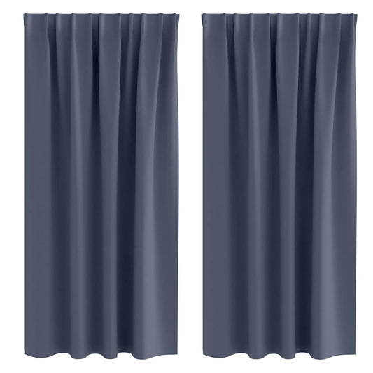 Cortinas Blackout com Argolas 2 pcs Antracite 175 x 140 cm