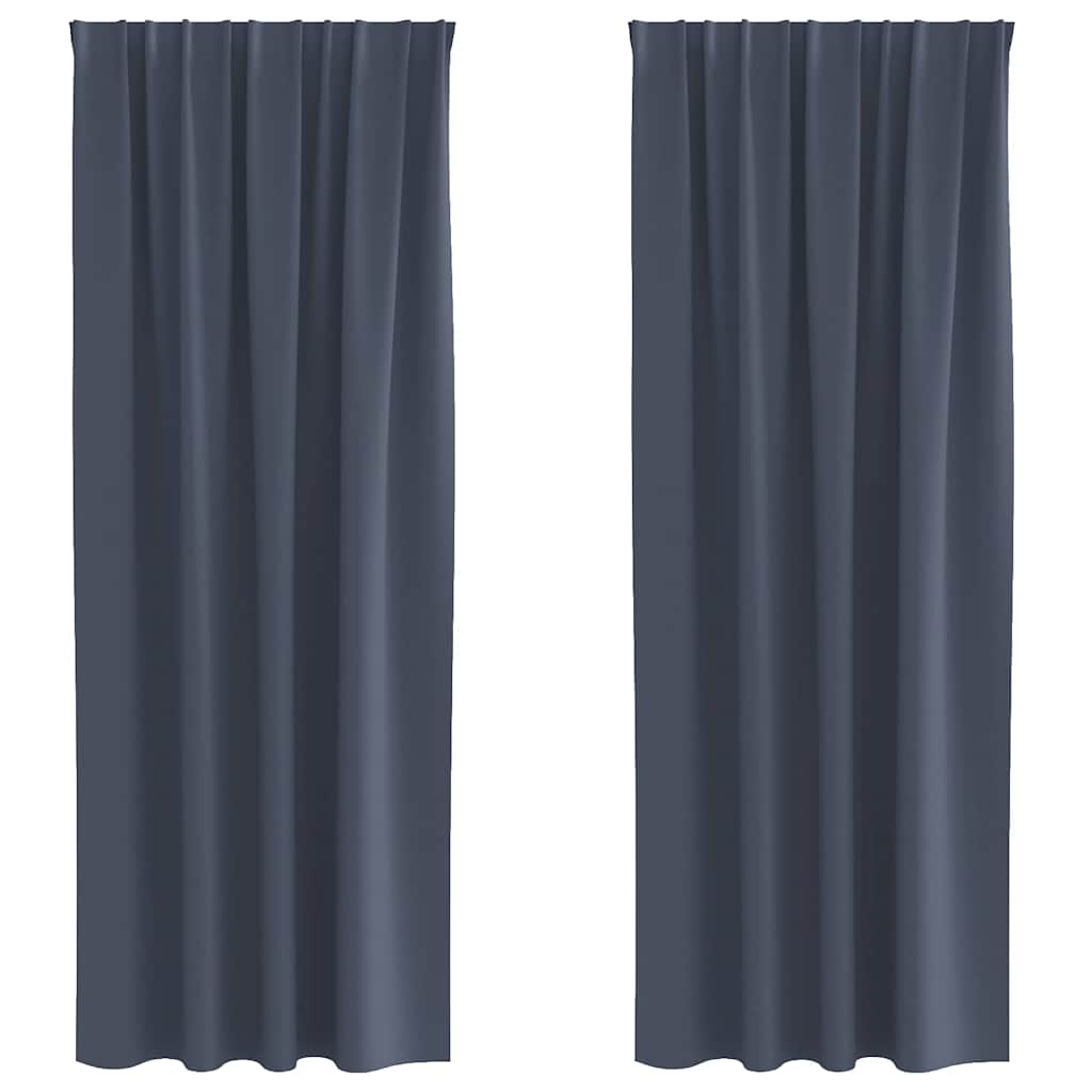 Cortinas opacas com cortinas Antracite Poliéster