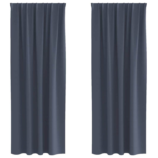 Cortinas Blackout com Argolas 2 pcs Antracite 225 x 140 cm