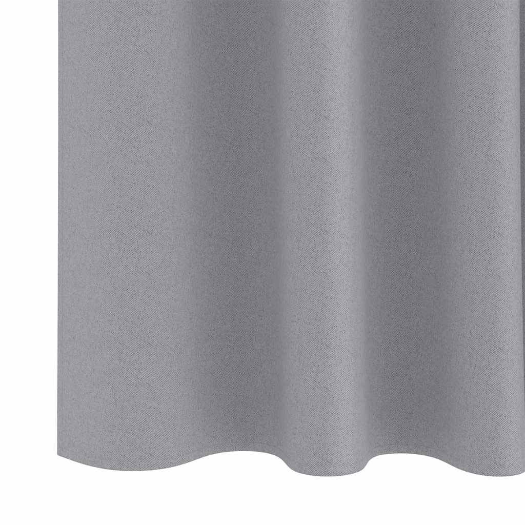Cortinas opacas com cortinas Cinzento-claro Poliéster