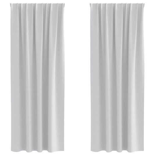 Cortinas Blackout com Argolas 2 pcs Cinza Claro 260 x 140 cm