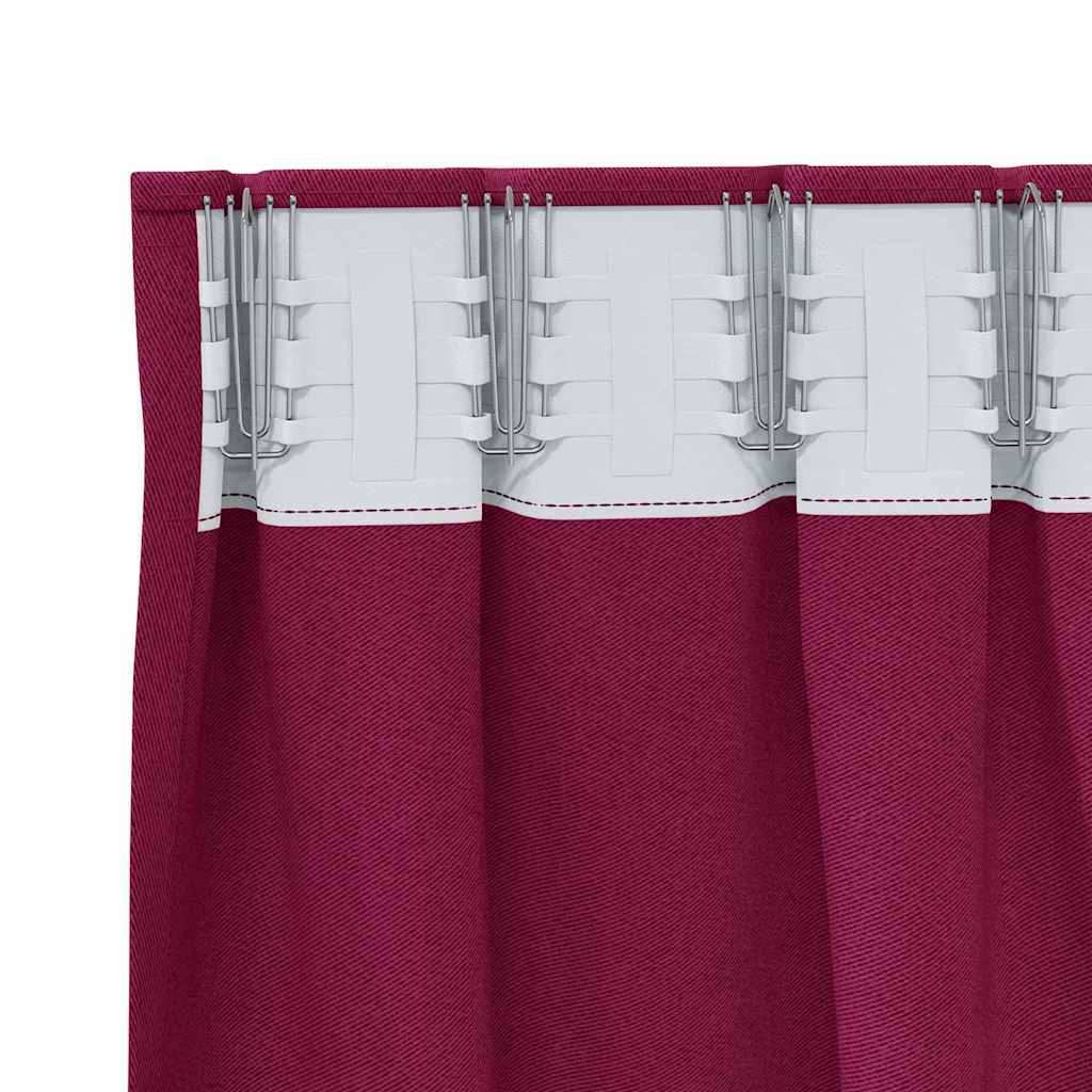 Cortinas opacas com cortinas Vinho Vermelho Poliéster
