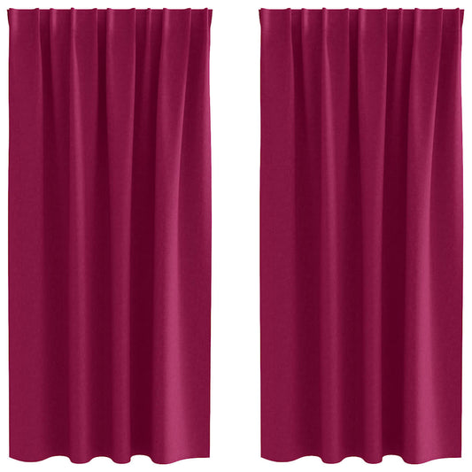 Cortinas Blackout com Argolas 2 pcs Vinho Vermelho 175 x 140 cm