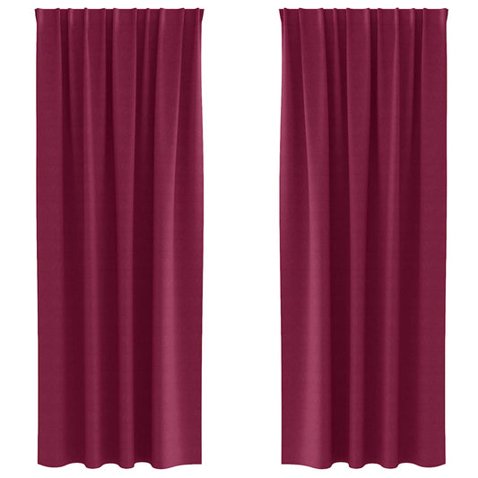 Cortinas Blackout com Argolas 2 pcs Vinho Vermelho 245 x 140 cm