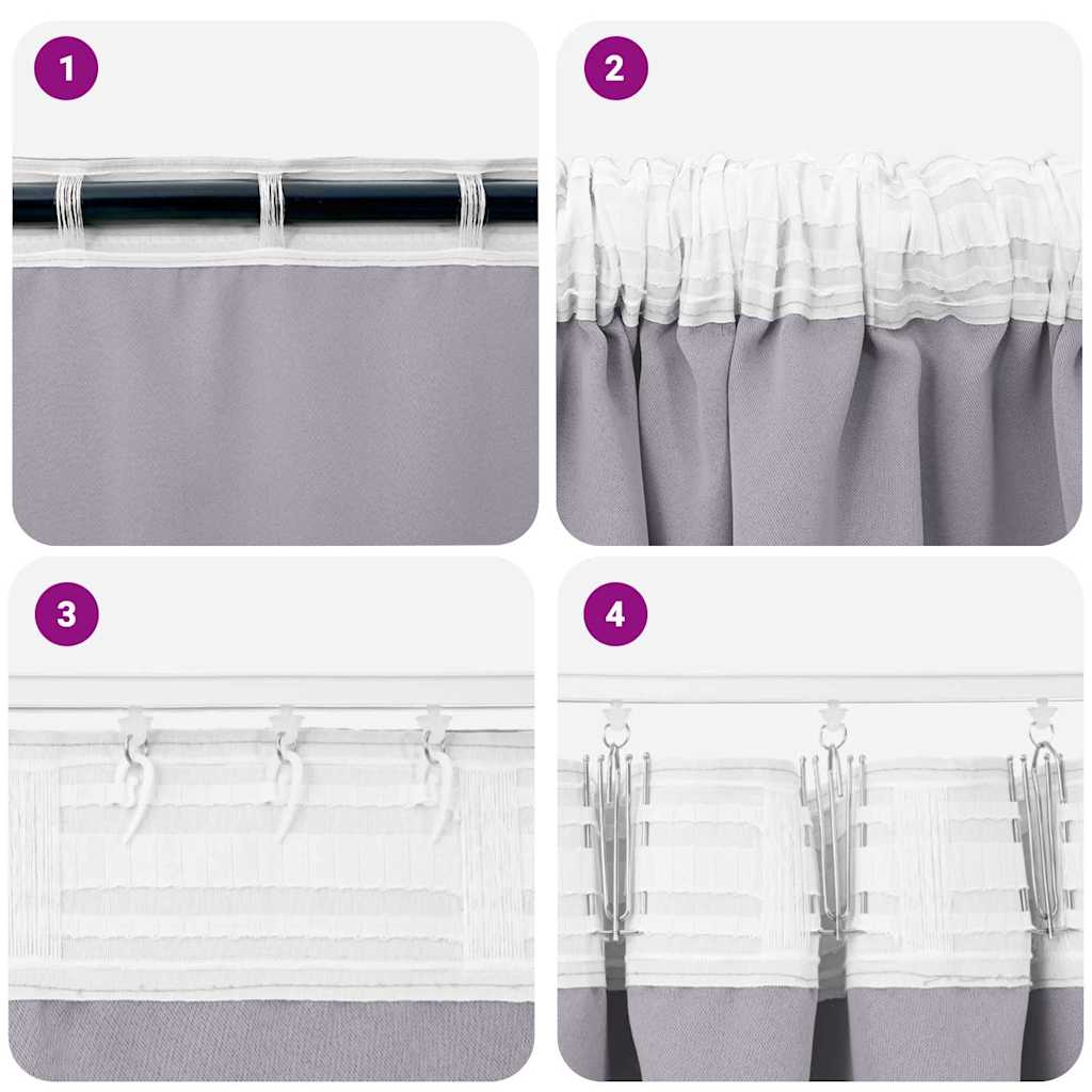 Cortinas opacas com cortinas Metal Grey Poliéster