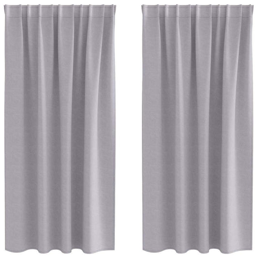 Cortinas Blackout com Argolas 2 pcs Cinza Metálico 175 x 140 cm