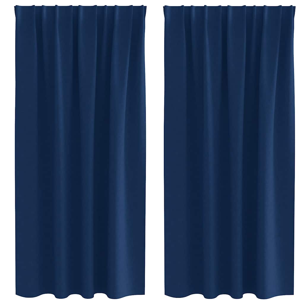 Cortinas opacas com cortinas Azul Escuro Poliéster