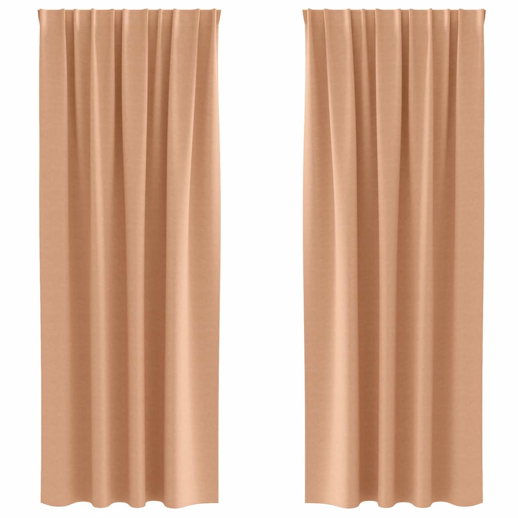 Cortinas opacas com cortinas Marrom Claro Poliéster