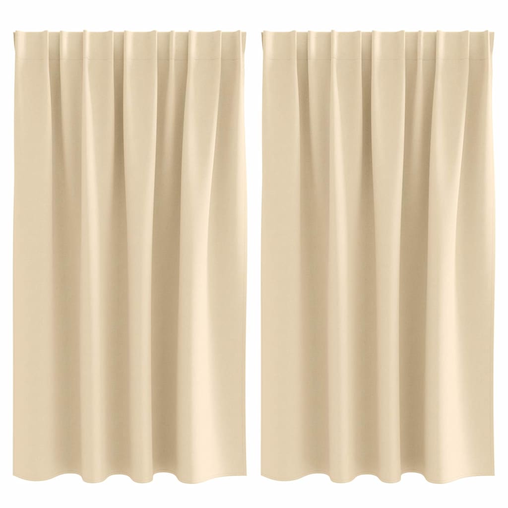 Cortinas opacas com cortinas Creme Poliéster