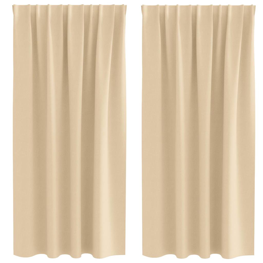 Cortinas opacas com cortinas Creme Poliéster