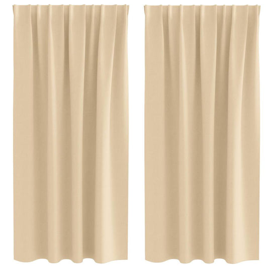 Cortinas Blackout com Argolas 2 pcs Creme 175 x 140 cm