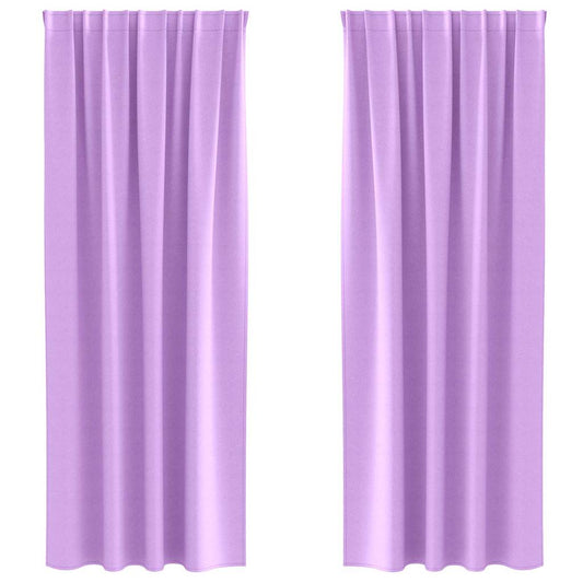 Cortinas Blackout com Argolas 2 pcs Roxo 245 x 140 cm Poliéster