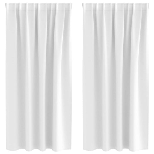 Cortinas Blackout com Argolas 2 pcs Branco brilhante