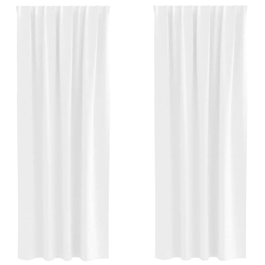 Cortinas Blackout com Argolas 2 pcs Branco Puro 245 x 140 cm