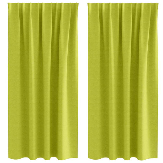 Cortinas Blackout com Argolas 2 pcs Verde 175 x 140 cm