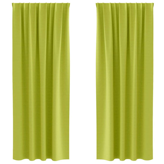 Cortinas Blackout com Argolas 2 pcs Verde 225 x 140 cm