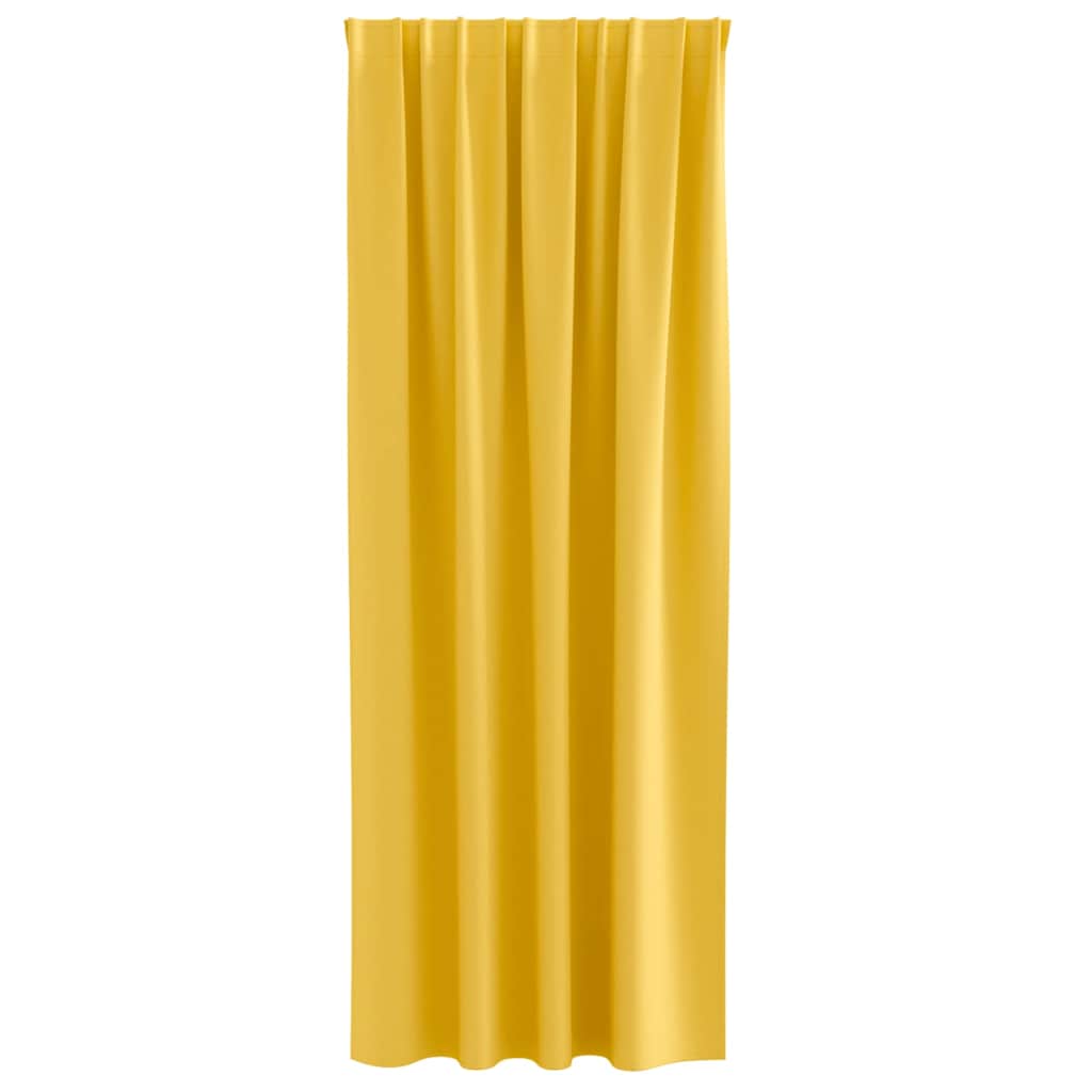 Cortinas opacas com cortinas Amarelo Mostarda Poliéster