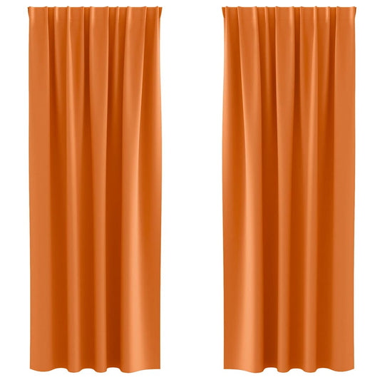 Cortinas Blackout com Argolas 2 pcs Laranja Brilhante