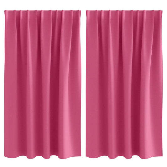 Cortinas Blackout com Argolas 2 pcs Rosa Brilhante 140 x 140 cm