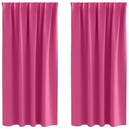Cortinas Blackout com Argolas 2 pcs Rosa Brilhante 175 x 140 cm