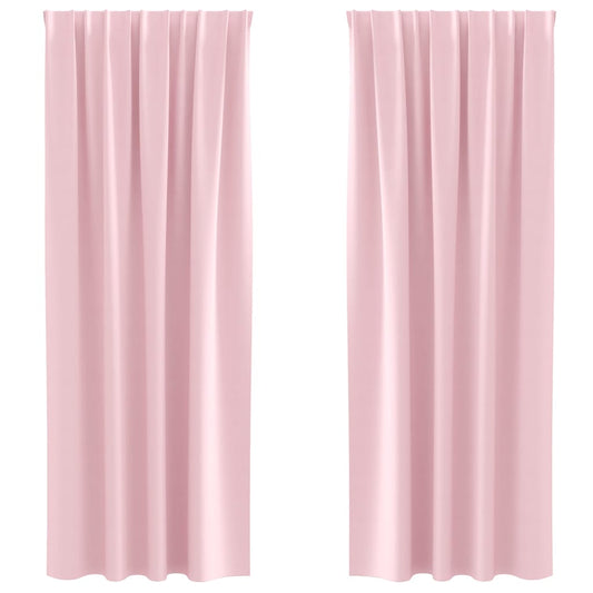 Cortinas Blackout com Argolas 2 pcs Rosa bebé 245 x 140 cm