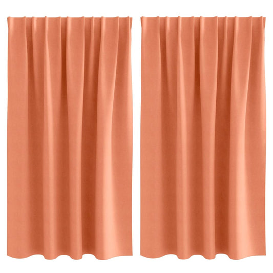 Cortinas Blackout com Argolas 2 pcs Terracota 140 x 140 cm