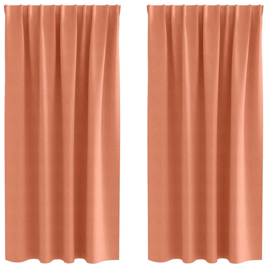 Cortinas Blackout com Argolas 2 pcs Terracota 175 x 140 cm