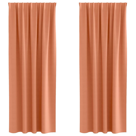 Cortinas Blackout com Argolas 2 pcs Terracota 245 x 140 cm