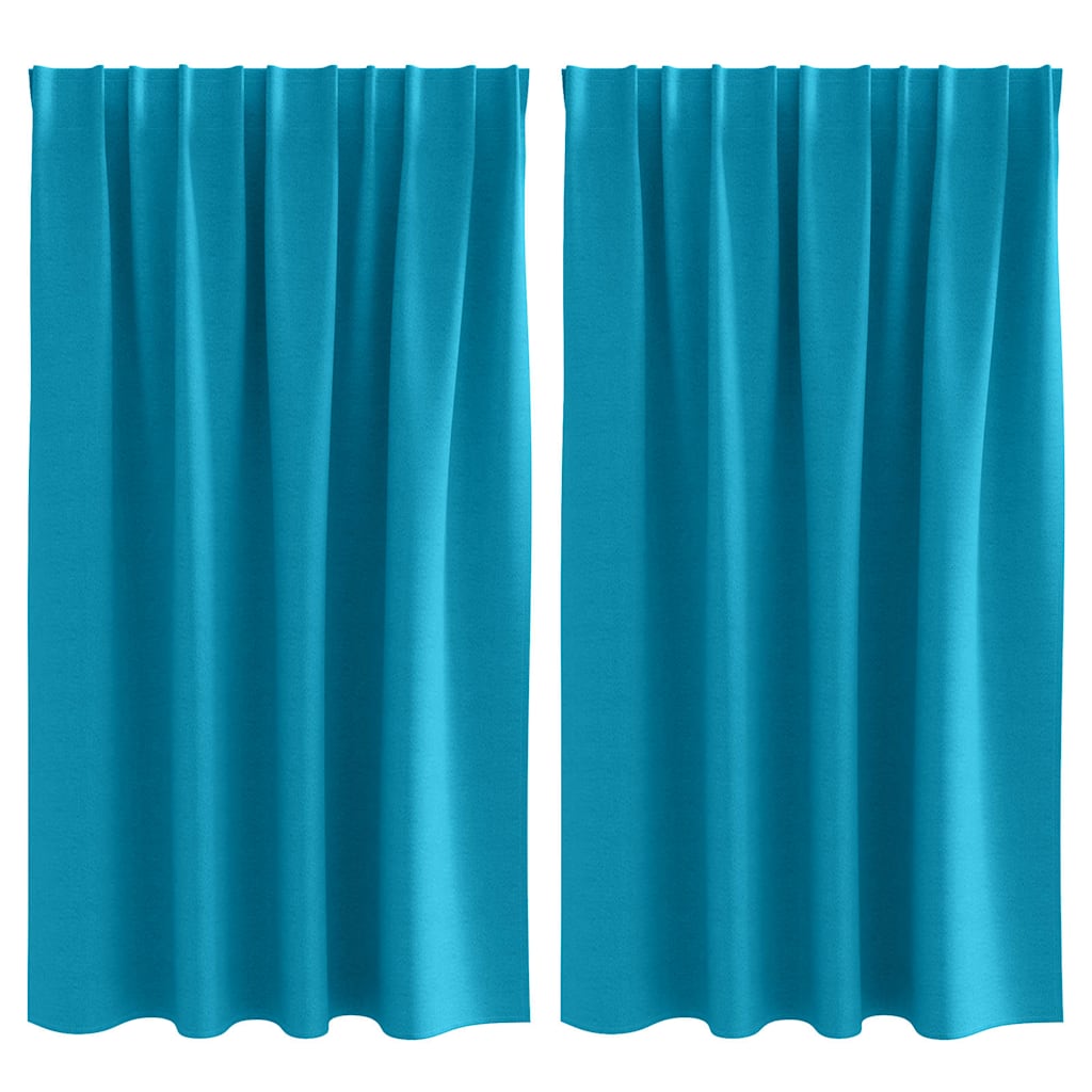 Cortinas opacas com cortinas Turquesa Poliéster