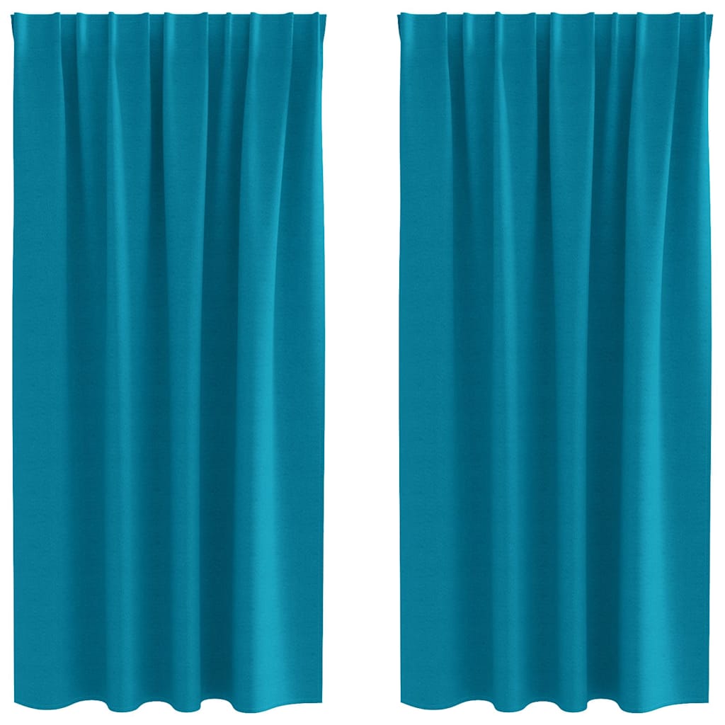 Cortinas opacas com cortinas Turquesa Poliéster