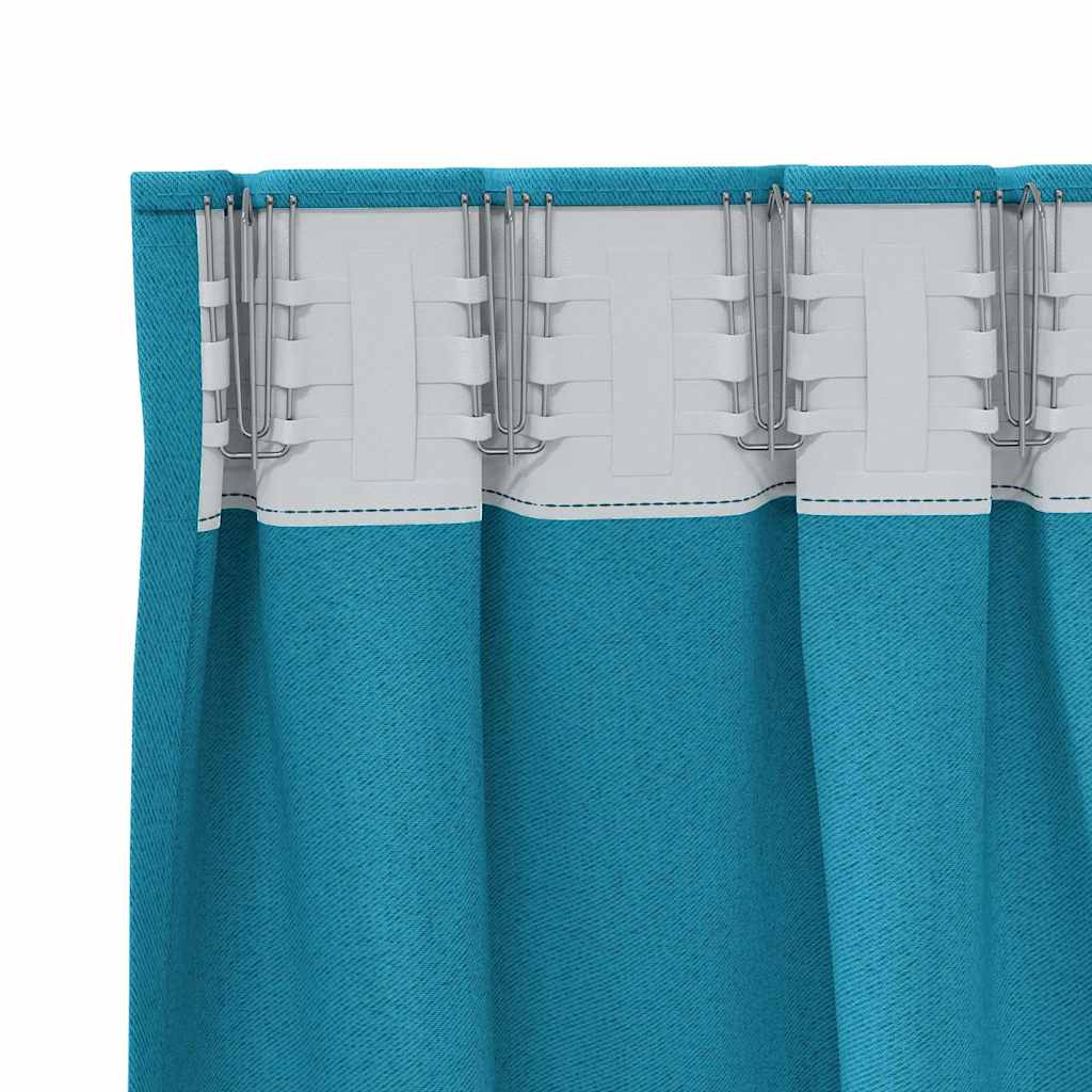 Cortinas opacas com cortinas Turquesa Poliéster