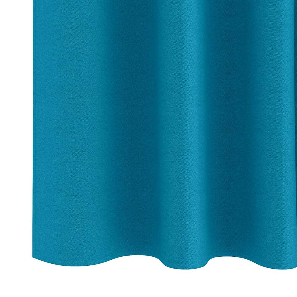 Cortinas opacas com cortinas Turquesa Poliéster
