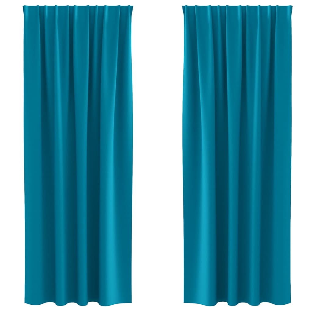 Cortinas opacas com cortinas Turquesa Poliéster