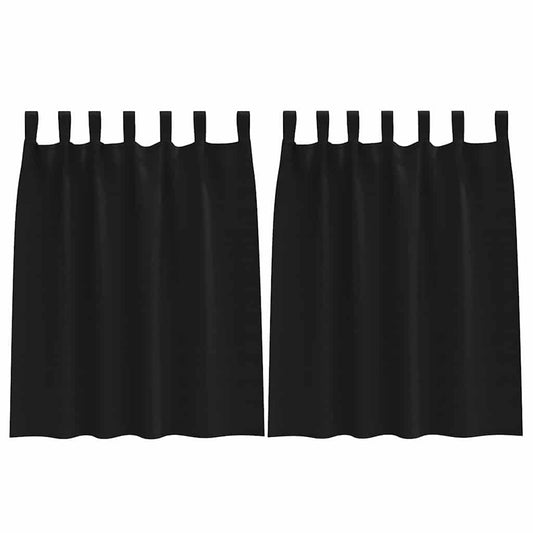 Cortinas Blackout com Argolas 2 pcs Preto 140 x 140 cm