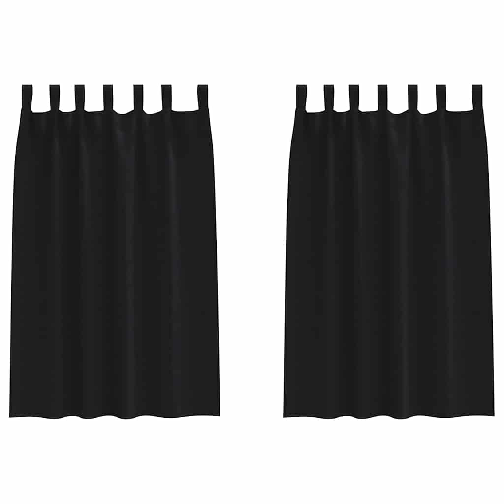 Cortinas opacas com cortinas Preto Poliéster