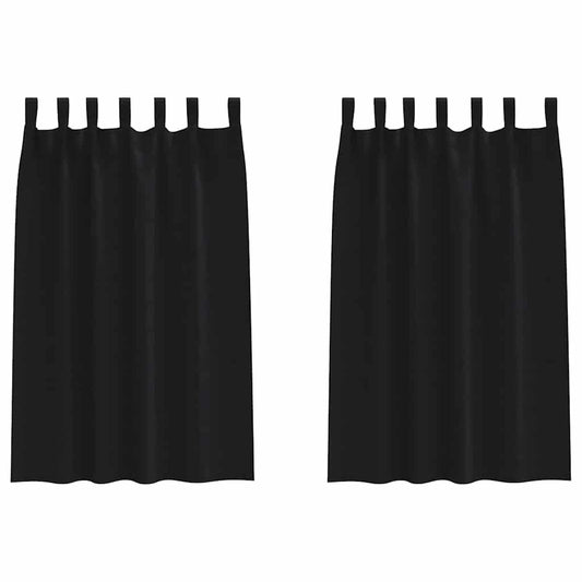 Cortinas Blackout com Argolas 2 pcs Preto 175 x 140 cm