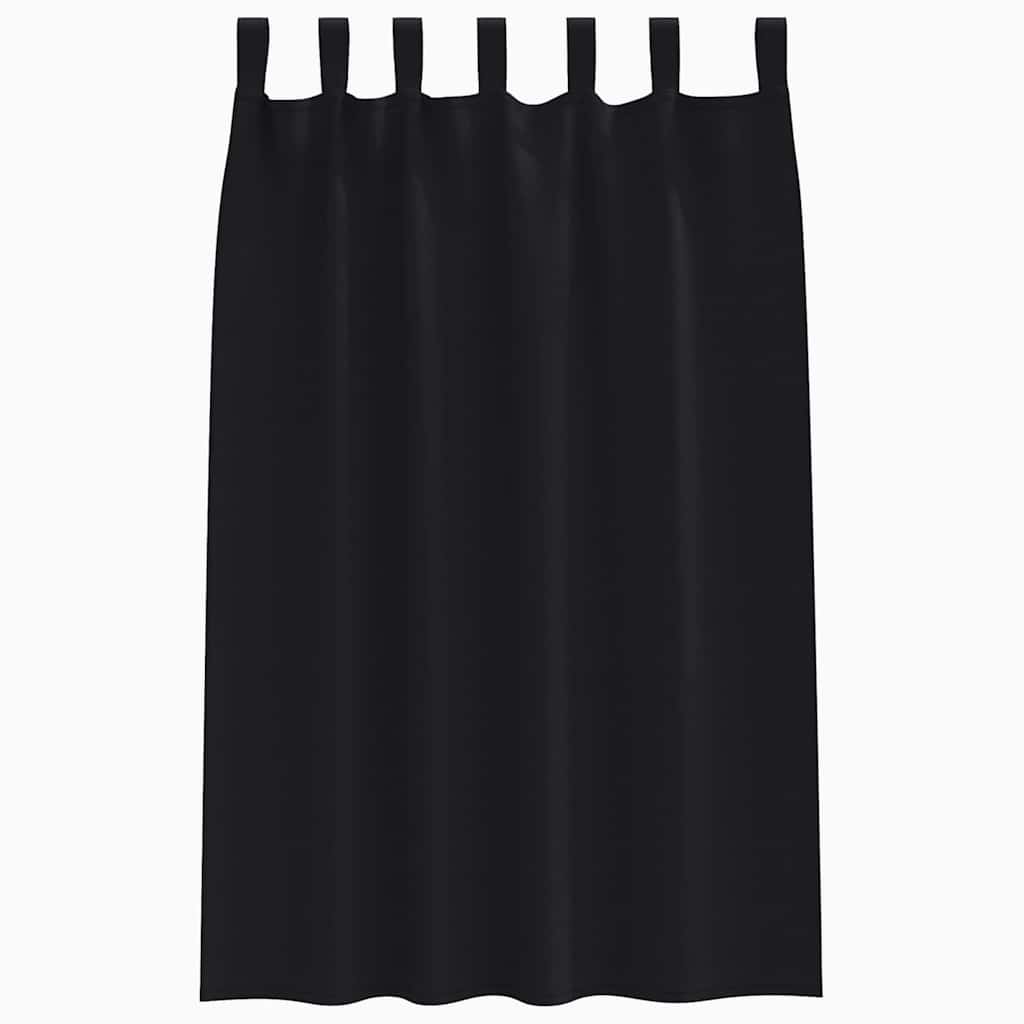 Cortinas opacas com cortinas Preto Poliéster