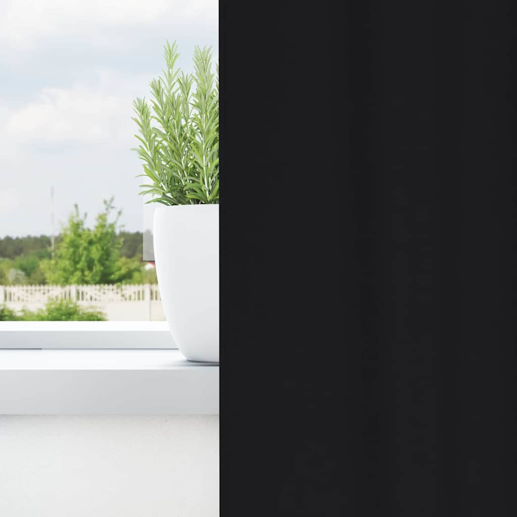 Cortinas opacas com cortinas Preto Poliéster